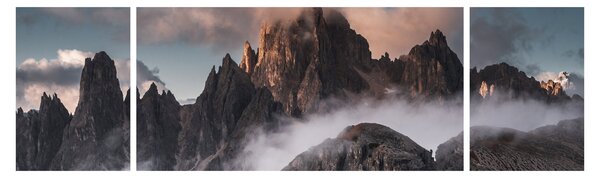 Obraz - Italské dolomity schované v mlze (170x50 cm)