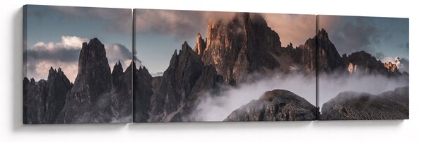 Obraz - Italské dolomity schované v mlze (170x50 cm)