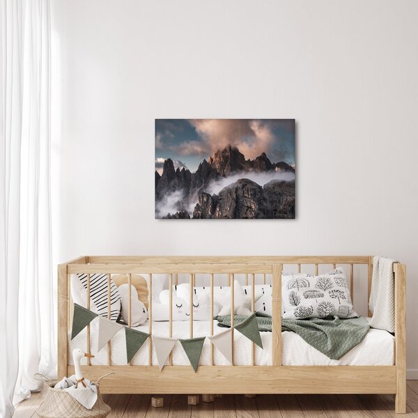 Obraz - Italské dolomity schované v mlze (70x50 cm)