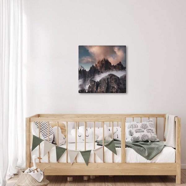 Obraz - Italské dolomity schované v mlze (30x30 cm)