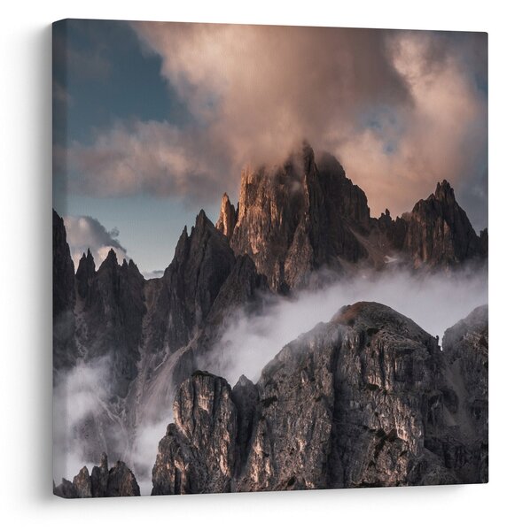 Obraz - Italské dolomity schované v mlze (30x30 cm)
