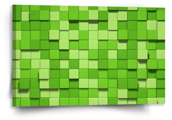 Sablio Obraz Green Blocks 3D - 120x80 cm