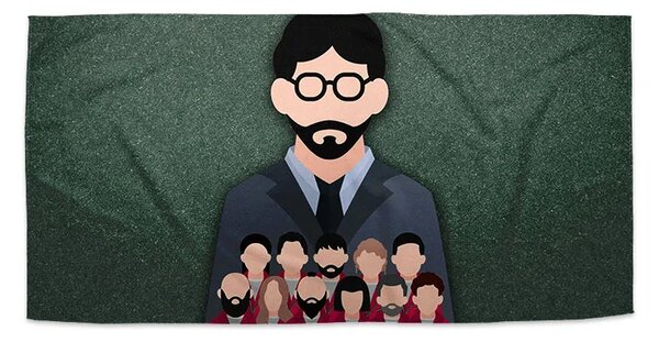 Sablio Ručník Money heist Profesor a jeho tým Zelená - 30x50 cm