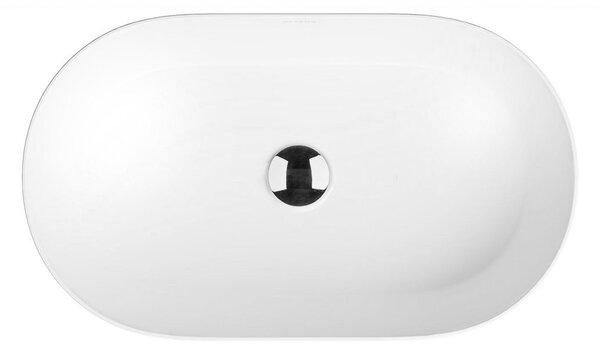 Oltens Lom Thin umyvadlo 52x30 cm oválné na pult bílá lesk 40328000