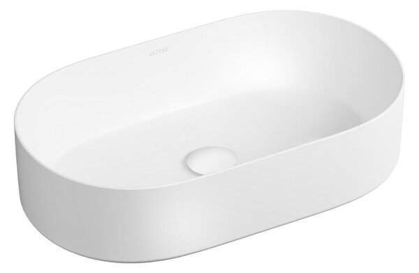 Oltens Lom Thin umyvadlo 52x30 cm oválné na pult bílá lesk 40328000