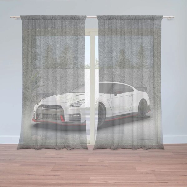 Sablio Záclony Nissan GTR 35 Šedý: 2ks 150x250cm