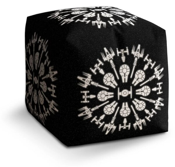 Sablio Taburet Cube Star Wars Vesmírné lodě - 40x40x40 cm