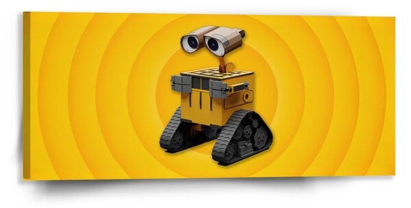 Sablio Obraz Wall-E robot Žlutý - 110x50 cm