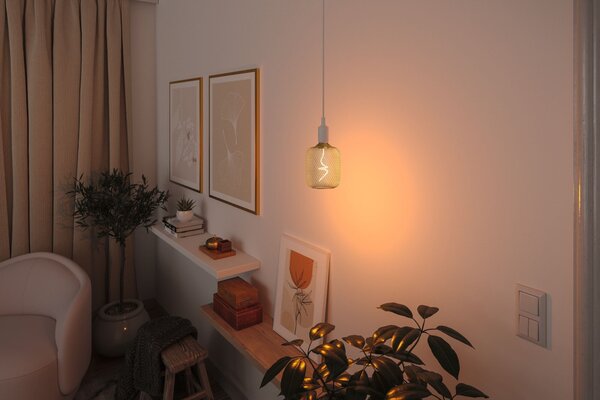 P 29260 Kovic Glow Standard 230V LED žárovka Zyl E27 4W 1800K stmívatelné mosaz - PAULMANN