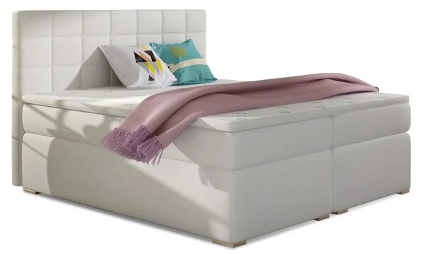 Postel Boxspring Alicia, tm. růžová (látka - ba 08/soro 65)