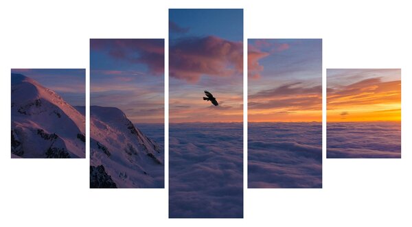Obraz při západu slunce, Mt. Blanc (125x70 cm)