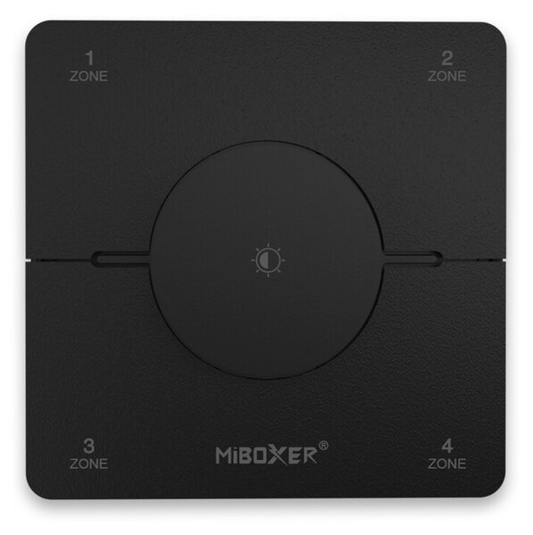 Miboxer Nástěnný ovladač K0S, 4 zónový CCT, 2.4GHz, 2 x AAA Barva: Černá