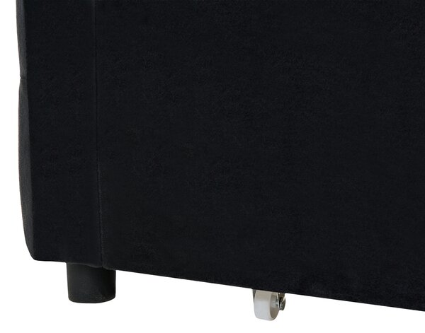 Denní postel s úložným prostorem MARRAY Umělý samet Černá 90 x 200 cm