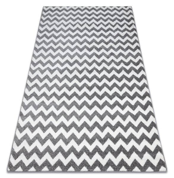 Koberce Łuszczów Kulatý koberec SKETCH - F561 Cik cak, šedo bílá 80x150 cm
