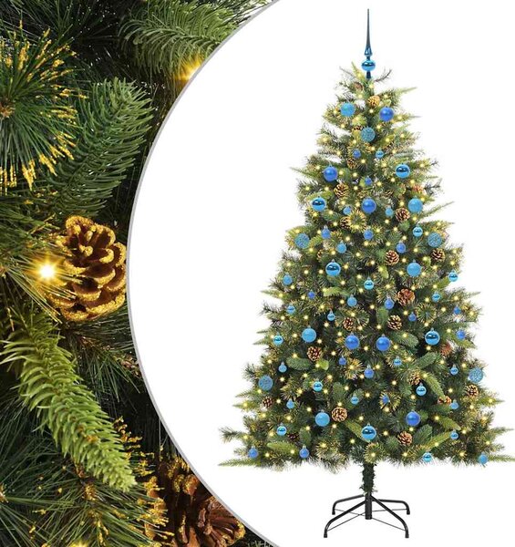 Umělý sklopný vánoční stromeček s kužely Zelená 210 cm 3395105
