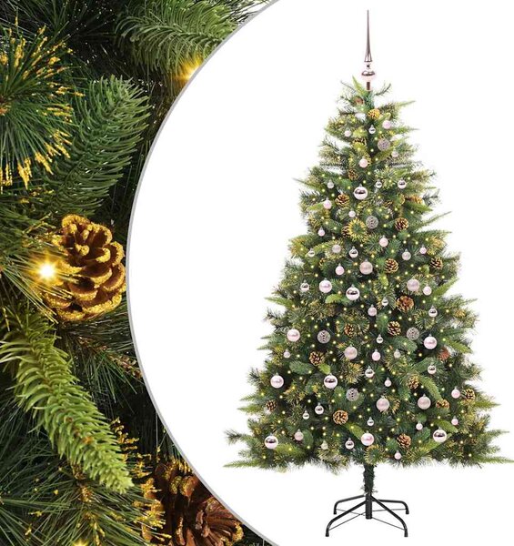 Umělý sklopný vánoční stromeček s kužely Zelená 210 cm 3395100