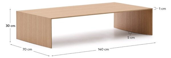Kave Home Dubový konferenční stolek Litto 140 x 70 cm