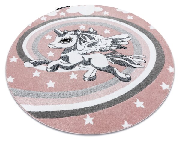 Koberce Łuszczów Kulatý koberec PETIT PONY Poník, růžový kruh 120 cm