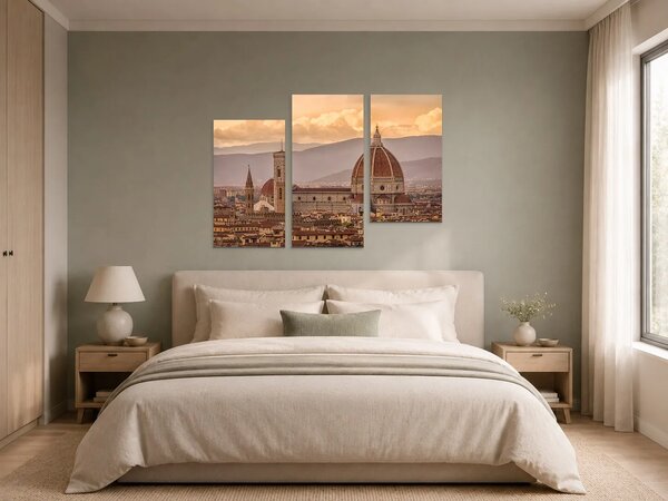 Florencie s katedrálou Santa Maria del Fiore – Třídílný obraz C, 90 × 60 cm