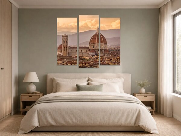 Florencie s katedrálou Santa Maria del Fiore – Třídílný obraz B, 120 × 100 cm
