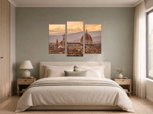 Florencie s katedrálou Santa Maria del Fiore – Třídílný obraz B, 90 × 60 cm