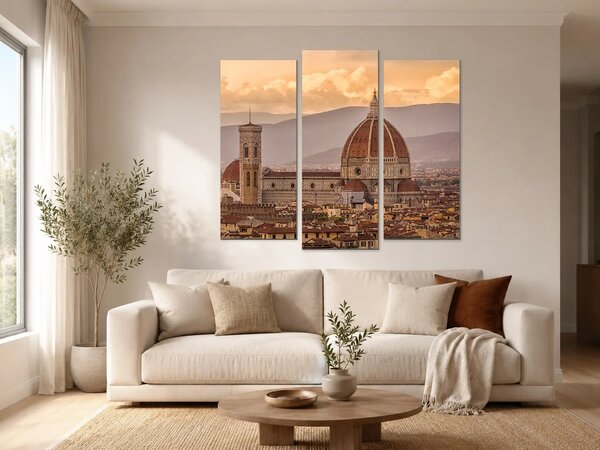 Florencie s katedrálou Santa Maria del Fiore – Třídílný obraz B, 120 × 100 cm