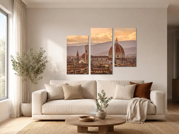 Florencie s katedrálou Santa Maria del Fiore – Třídílný obraz C, 90 × 60 cm
