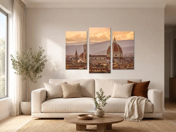Florencie s katedrálou Santa Maria del Fiore – Třídílný obraz B, 90 × 60 cm