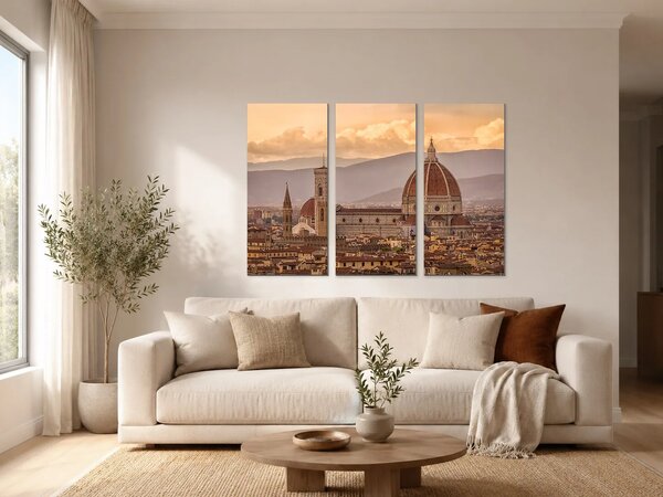 Florencie s katedrálou Santa Maria del Fiore – Třídílný obraz A, 90 × 60 cm