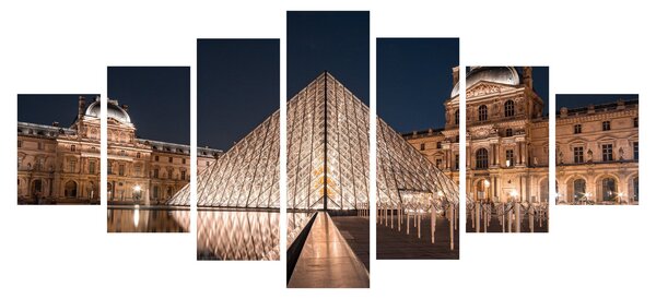 Obraz - Louvre v noci (210x100 cm)