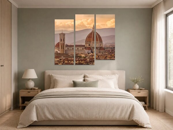 Florencie s katedrálou Santa Maria del Fiore – Třídílný obraz C, 120 × 100 cm