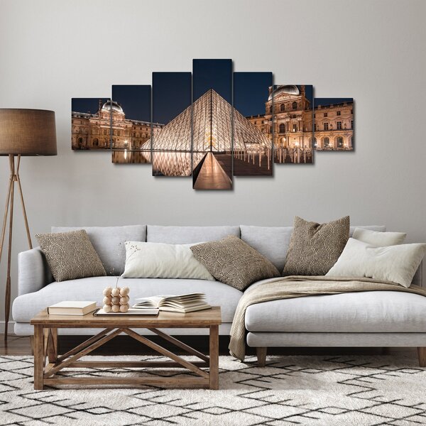 Obraz - Louvre v noci (210x100 cm)
