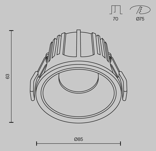 Vestavné svítidlo Alfa LED 2700K 1x15W 36d DL043-01-15W2.7K-RD-W-DE - MAYTONI