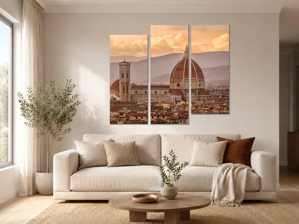 Florencie s katedrálou Santa Maria del Fiore – Třídílný obraz C, 120 × 100 cm