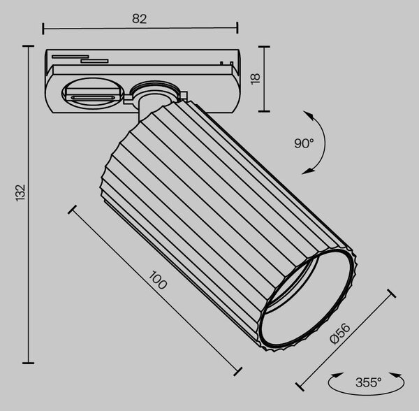 Maytoni Reflektorové LED svítidlo CALIPSO 1xGU10 pro 1F systém UNITY, v. 10 cm Barva: Zlatá