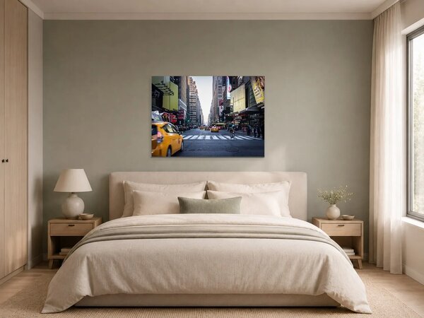 Newyorská ulice se žlutými taxíky – Jednodílný obraz, 70 × 50 cm