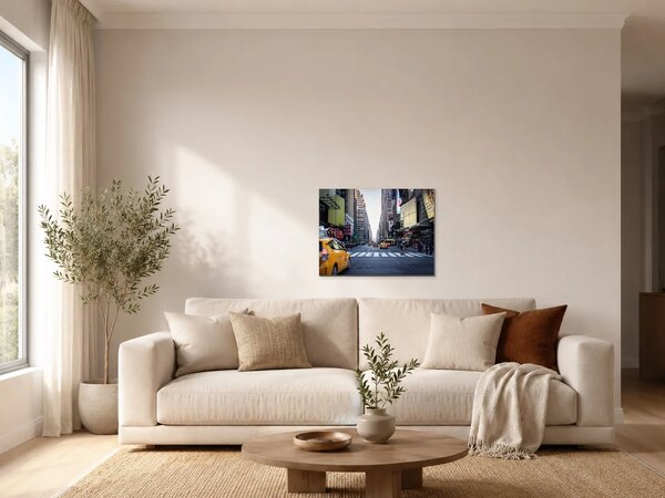 Newyorská ulice se žlutými taxíky – Jednodílný obraz, 40 × 30 cm