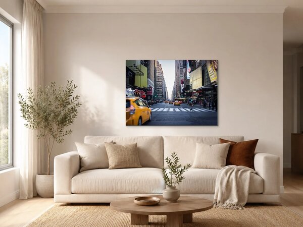 Newyorská ulice se žlutými taxíky – Jednodílný obraz, 70 × 50 cm
