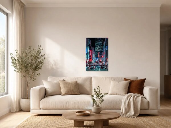 Noční Šibuja v neonových barvách – Jednodílný obraz, 30 × 40 cm
