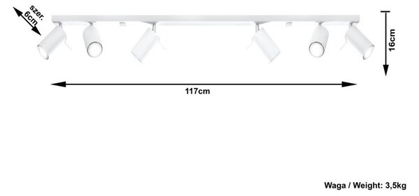 Bílé bodové svítidlo 8x120 cm Etna – Sollux
