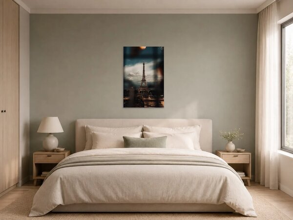 Eiffelova věž pod dramatickou oblohou – Jednodílný obraz, 40 × 60 cm