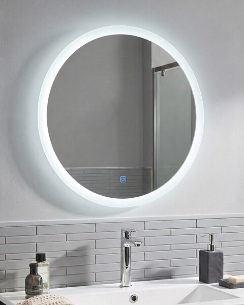 LED koupelnové zrcadlo YSER 58 cm 58 cm Stříbrná