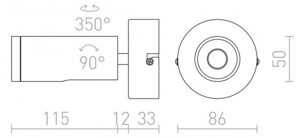 RED R12502 BOGARD I nástěnná matný nikl 230V LED 5W 40° 3000K - RED - DESIGN RENDL