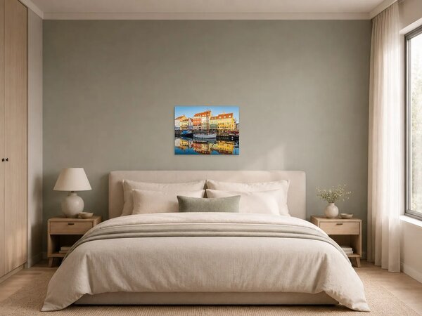 Barevný přístav Nyhavn v Kodani – Jednodílný obraz, 40 × 30 cm