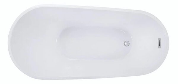 Besco Akrylátová volně stojící vana Melody Glam S 150x80 (170x80) Barva: Bílá/stříbrná, Rozměry (cm): 170x80, Typ a barva výpustě: Click-Clack s přepadem, bílá