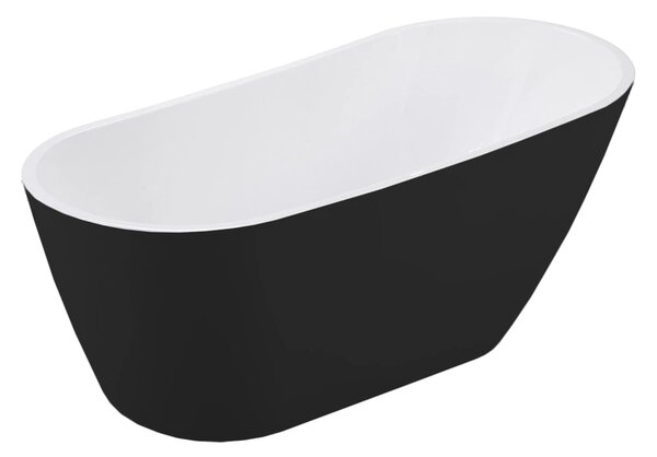Besco Akrylátová volně stojící vana Melody BW 150x80 (170x80) Barva: Bílá/černá, Rozměry (cm): 150x80, Typ a barva výpustě: Click-Clack s přepadem, bílá