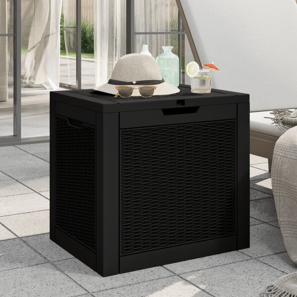 Zahradní úložný box černý 55,5 x 43 x 53 cm polypropylen