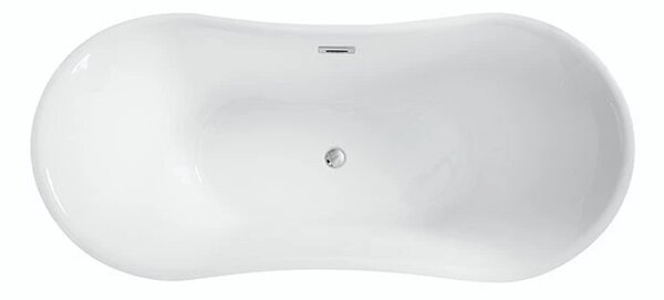 Besco Akrylátová volně stojící vana Amber Glam Z 170x80 Barva: Bílá/zlatá, Rozměry (cm): 170x80, Typ a barva výpustě: Click-Clack s přepadem, chrom
