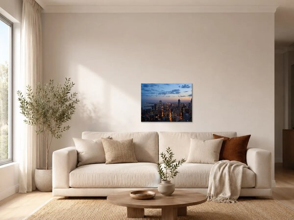 Panorama Chicaga při soumraku – Jednodílný obraz, 40 × 30 cm