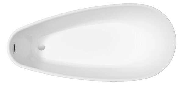 Besco Akrylátová volně stojící vana Goya A-Line BW 160x73 (170x80) Barva: Bílá/černá, Rozměry (cm): 160x73, Typ a barva výpustě: Click-Clack s přepadem, grafit